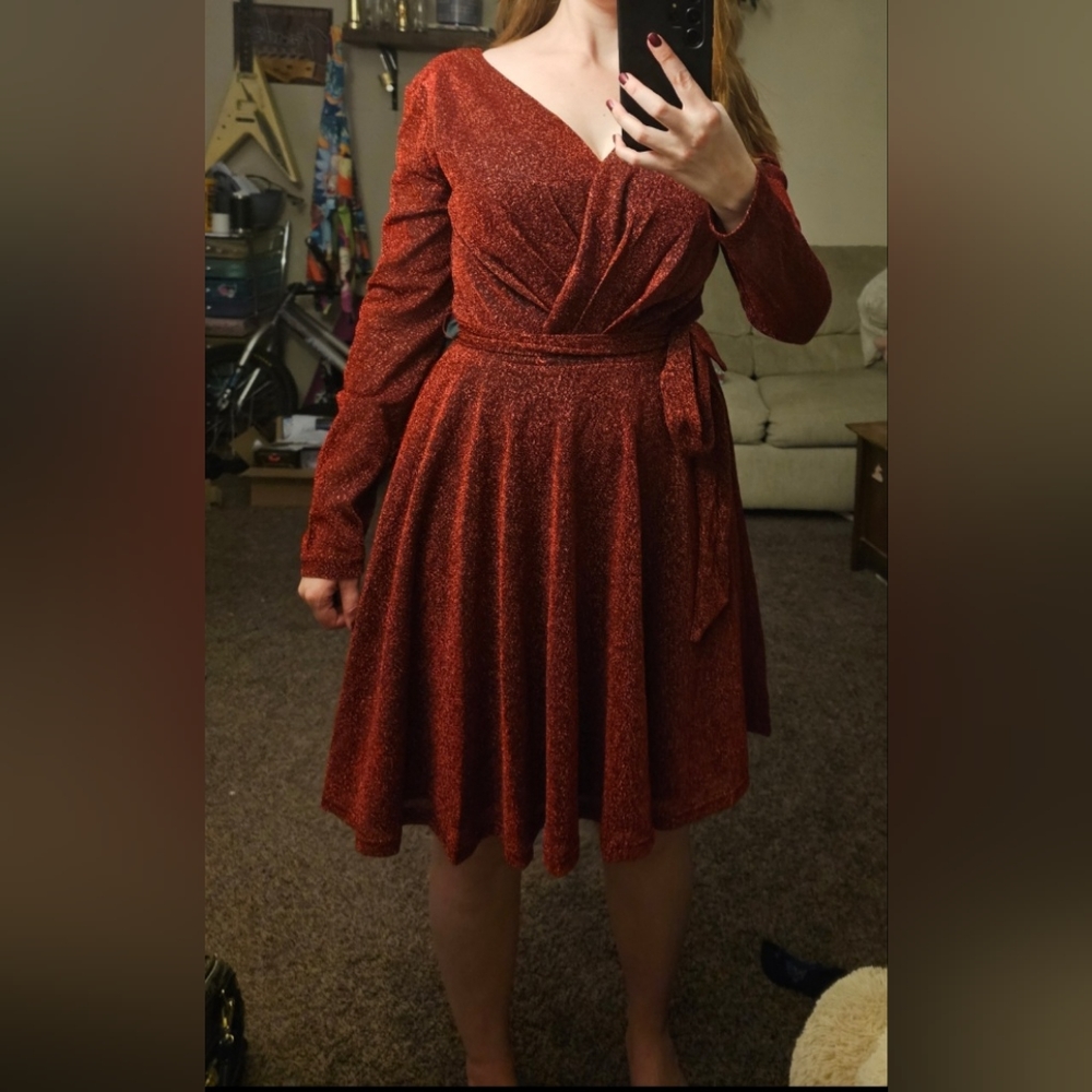 Shimmer Crossover Dress
